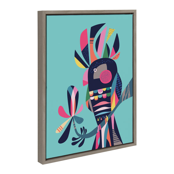 Kate & Laurel Sylvie Cockatoo Framed Canvas By Rachel Lee Of My Dream Wall