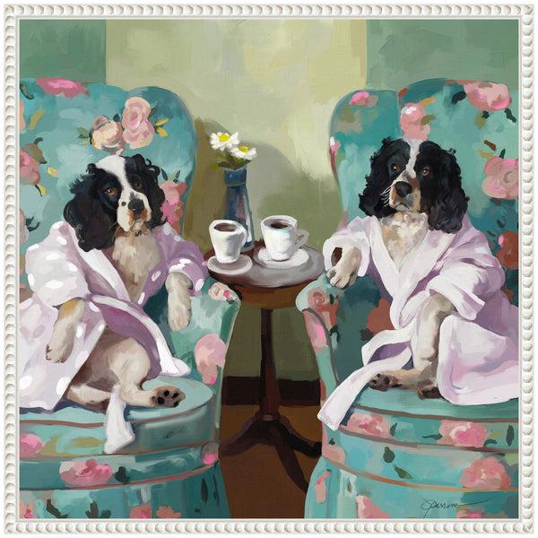 Kate & Laurel Sylvie Coffee Hour Framed Canvas By Mary Sparrow