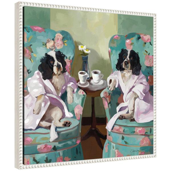 kate & laurel Sylvie Coffee Hour Framed Canvas by Mary Sparrow