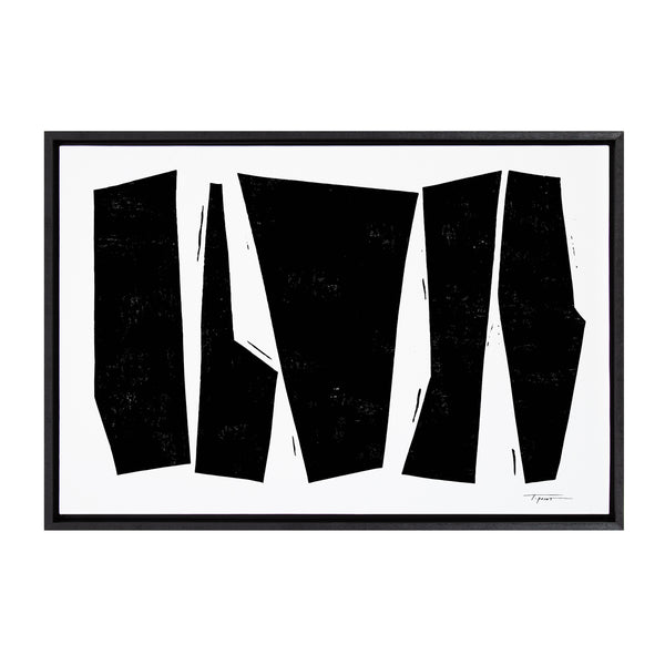 Kate & Laurel Sylvie Colliding Shapes Framed Canvas By Statement Goods