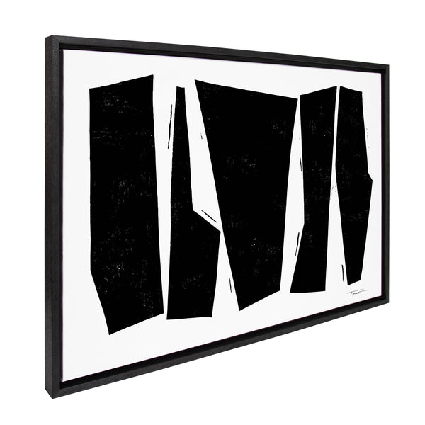 Kate & Laurel Sylvie Colliding Shapes Framed Canvas By Statement Goods