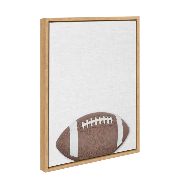 Kate & Laurel Sylvie Color Football Portrait Framed Canvas Natural 18x24