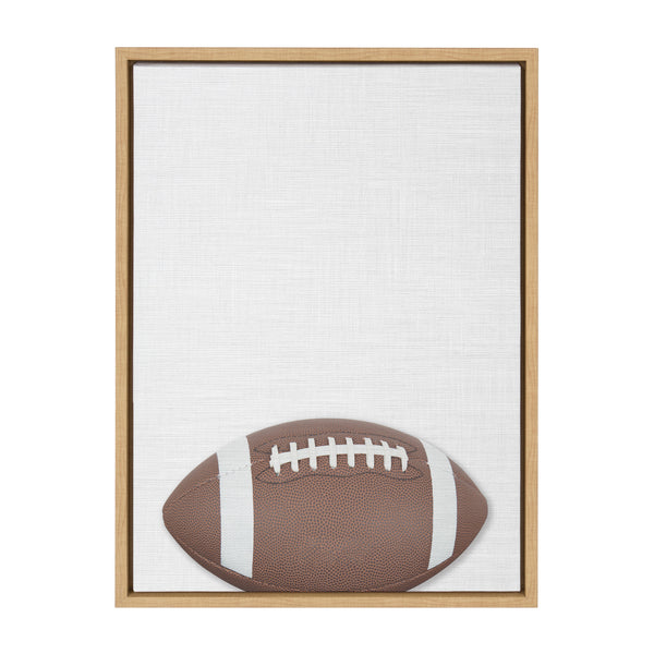kate & laurel Sylvie Color Football Portrait Framed Canvas Natural 18x24