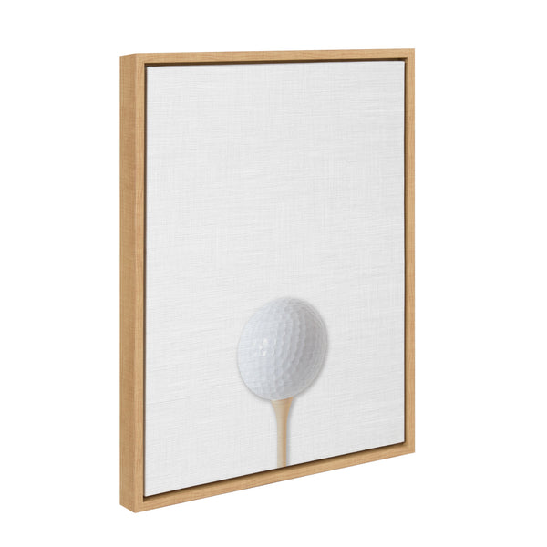 Kate & Laurel Sylvie Color Golf Ball Portrait Framed Canvas Natural 18x24