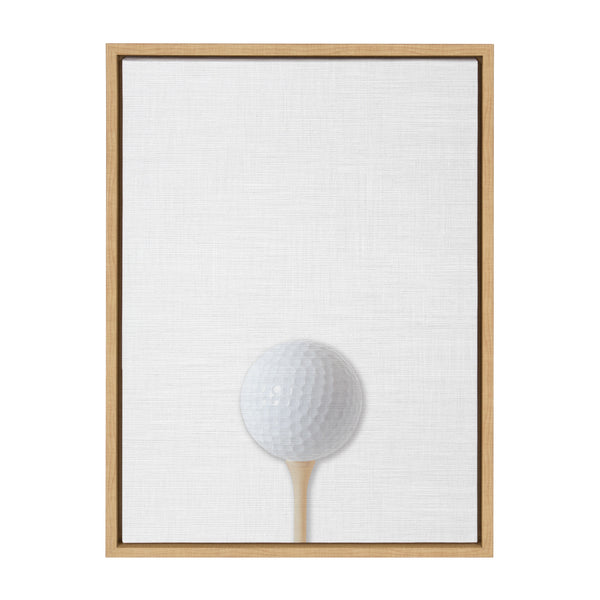 kate & laurel Sylvie Color Golf Ball Portrait Framed Canvas Natural 18x24