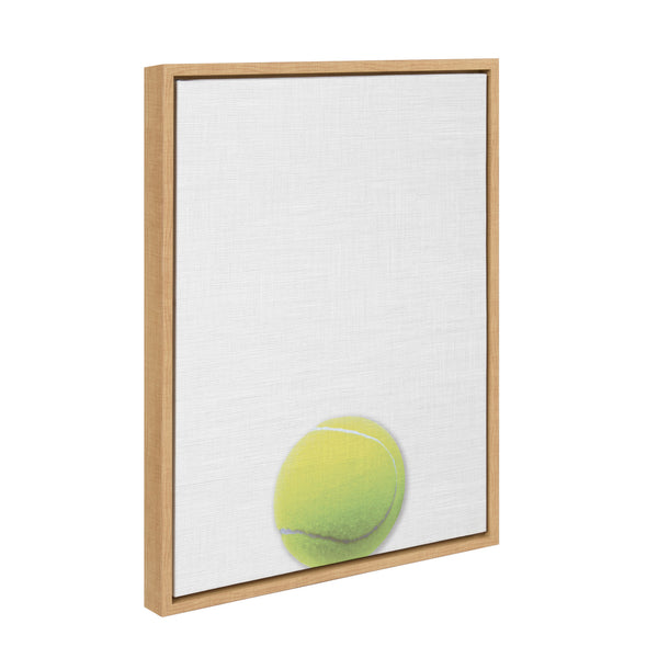 Kate & Laurel Sylvie Color Tennis Ball Portrait Framed Canvas Natural 18x24
