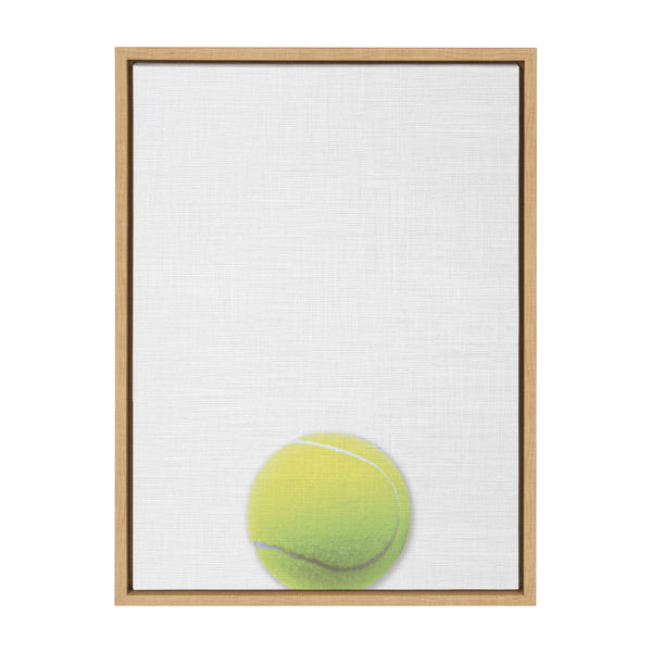 kate & laurel Sylvie Color Tennis Ball Portrait Framed Canvas Natural 18x24