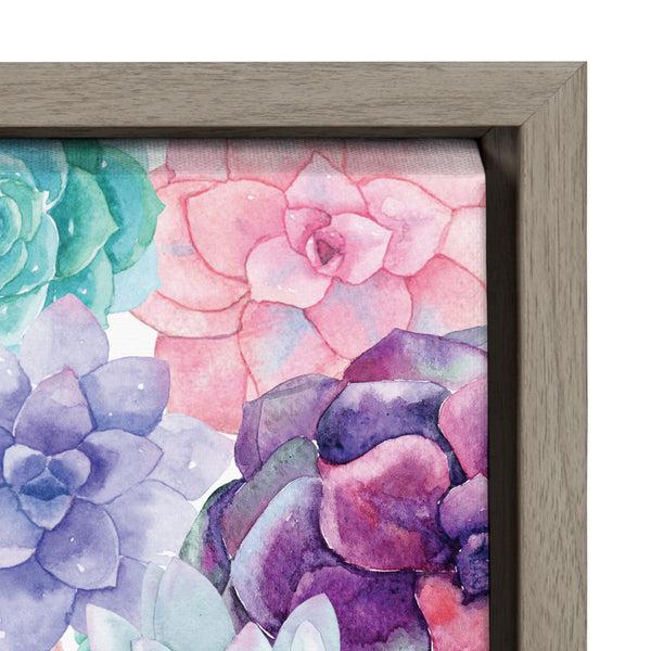 Kate & Laurel Sylvie Colorful Succulents Framed Canvas By Maja Mitrovic Of Makes My Day Happy