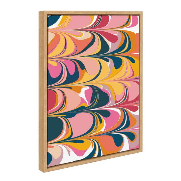 Kate & Laurel Sylvie Colorful Swirls Framed Canvas By Apricot And Birch