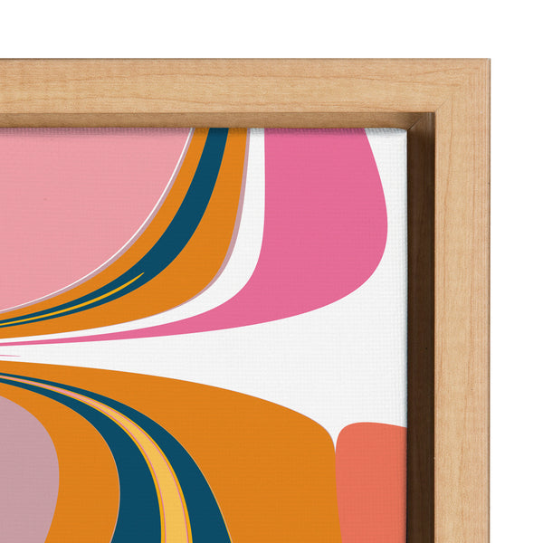 Kate & Laurel Sylvie Colorful Swirls Framed Canvas By Apricot And Birch