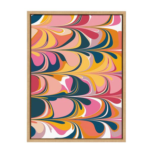 kate & laurel Sylvie Colorful Swirls Framed Canvas by Apricot and Birch