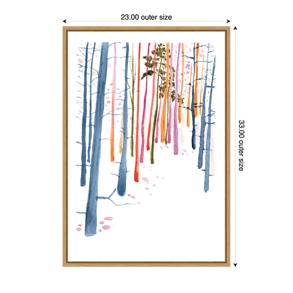 Kate & Laurel Sylvie Colorful Woodland Trees Framed Canvas By Viola Kreczmer