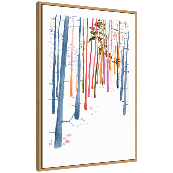 kate & laurel Sylvie Colorful Woodland Trees Framed Canvas by Viola Kreczmer