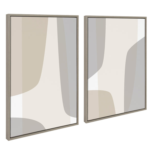 Kate & Laurel Sylvie Comforting Curves Abstract No 1 And No 2 Framed Canvas By The Creative Bunch Studio