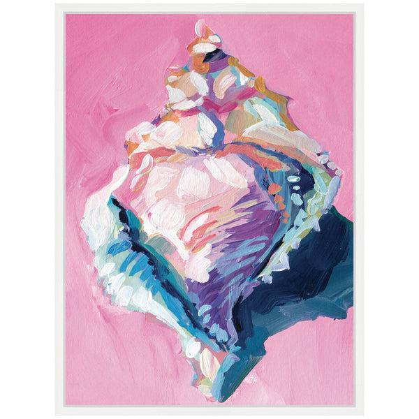 Kate & Laurel Sylvie Conch Shell Framed Canvas By Rachel Christopoulos