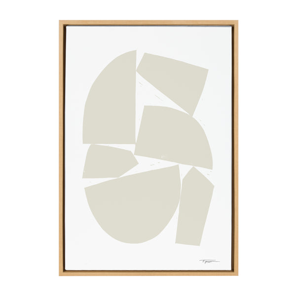 kate & laurel Sylvie Constructed I Neutral Framed Canvas by Statement Goods