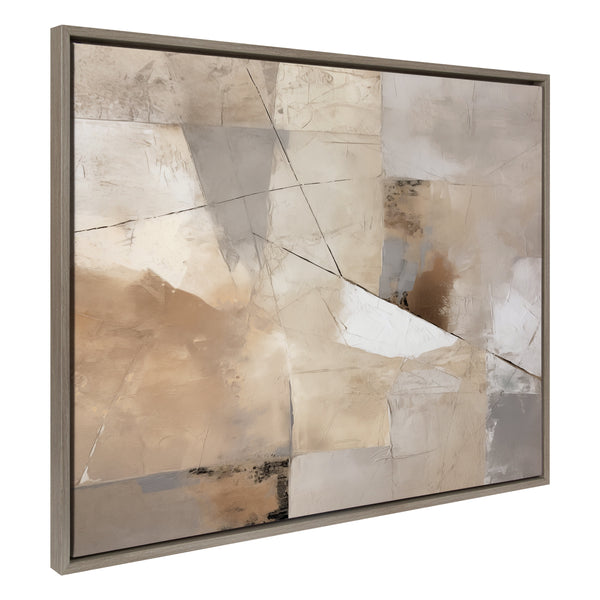 kate & laurel Sylvie Contemporary Neutral Textured Abstract Framed Canvas by The Creative Bunch Studio