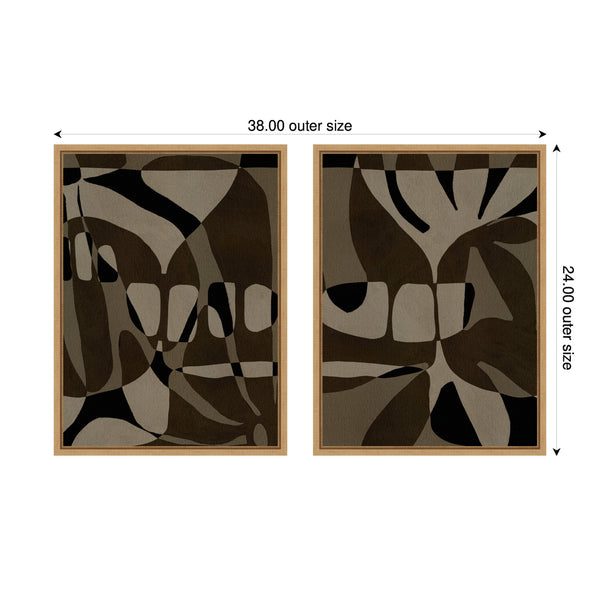Kate & Laurel Sylvie Contour 1 And 2 Framed Canvas Art Set By Shatha Al Dafai