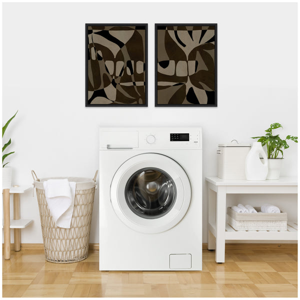 Kate & Laurel Sylvie Contour 1 And 2 Framed Canvas Art Set By Shatha Al Dafai
