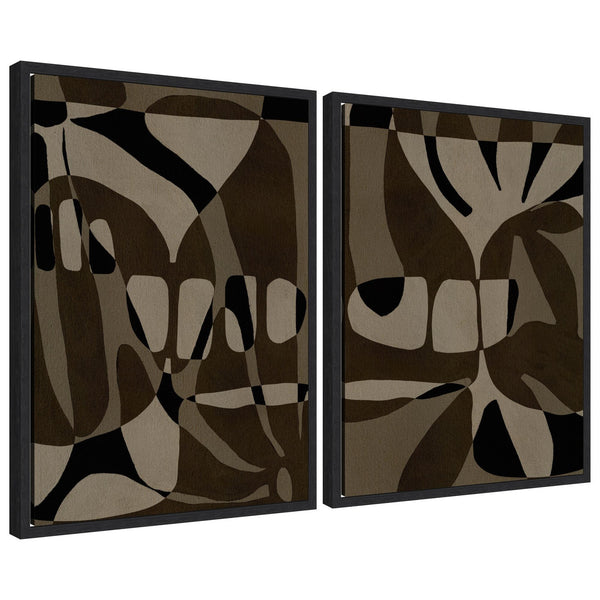kate & laurel Sylvie Contour 1 and 2 Framed Canvas Art Set by Shatha Al Dafai
