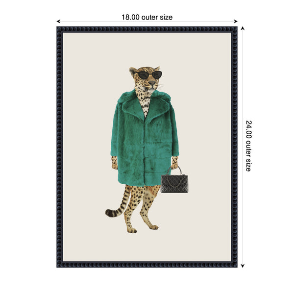 Kate & Laurel Sylvie Cool Stylish Trendy Leopard Framed Canvas By July Art Prints