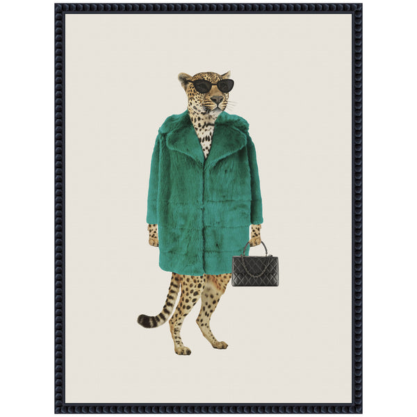 Kate & Laurel Sylvie Cool Stylish Trendy Leopard Framed Canvas By July Art Prints