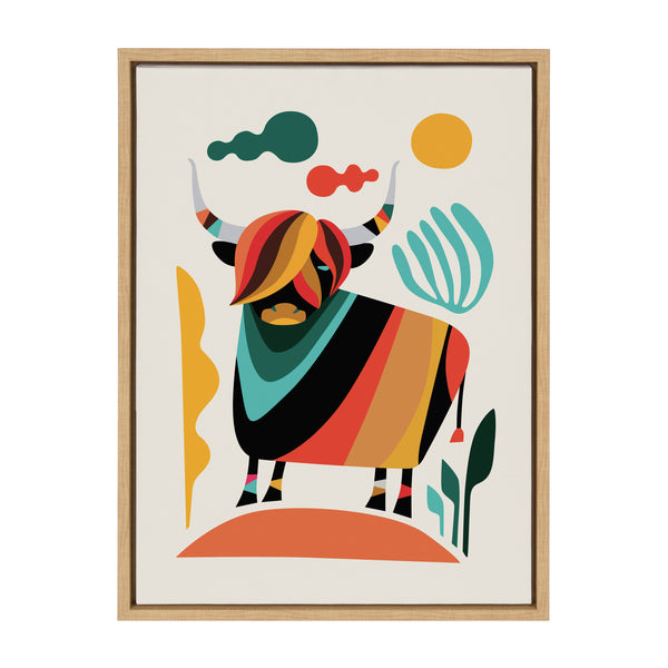 Kate & Laurel Sylvie Cow Framed Canvas By Rachel Lee Of My Dream Wall