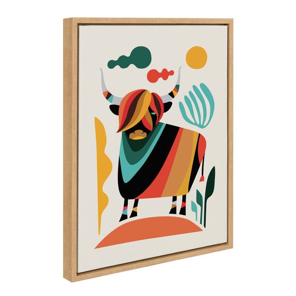 Kate & Laurel Sylvie Cow Framed Canvas By Rachel Lee Of My Dream Wall
