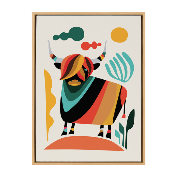 kate & laurel Sylvie Cow Framed Canvas by Rachel Lee of My Dream Wall
