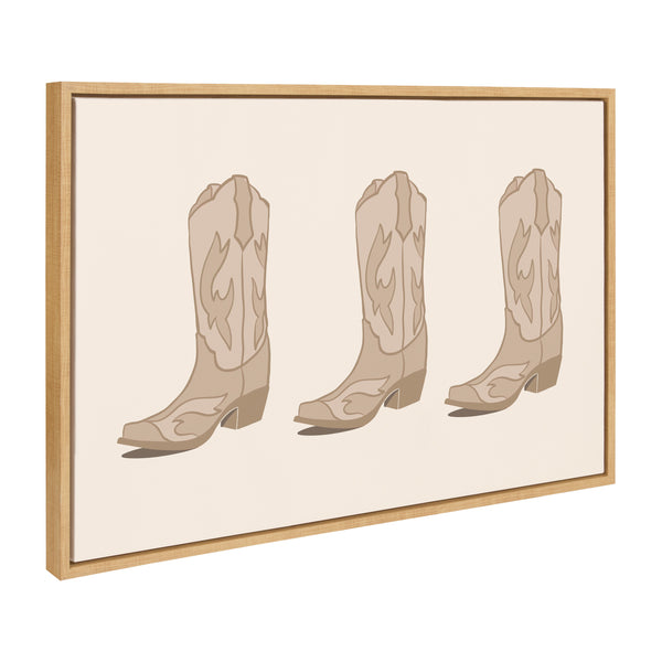 kate & laurel Sylvie Cowboy Boots Landscape Framed Canvas by Honey Island Studio