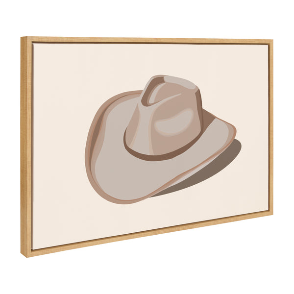 kate & laurel Sylvie Cowgirl Hat Landscape Framed Canvas by Honey Island Studio