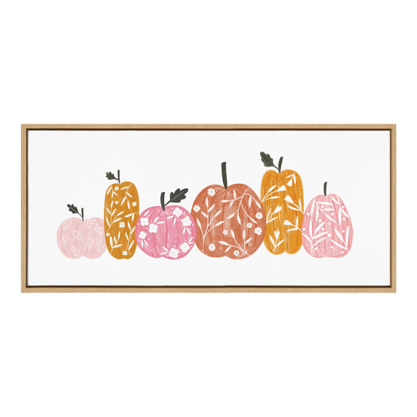 Kate & Laurel Sylvie Crafted Pumpkins Framed Canvas By Duchess Plum