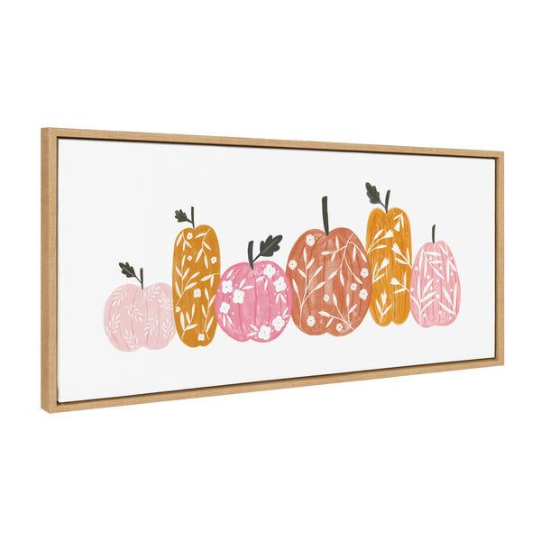 kate & laurel Sylvie Crafted Pumpkins Framed Canvas by Duchess Plum
