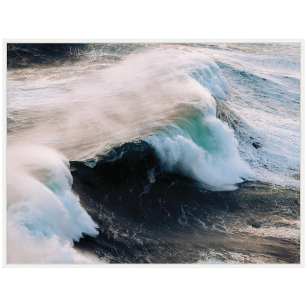 Kate & Laurel Sylvie Crashing Waves On The Portuguese Coast Framed Canvas By Michael Schauer