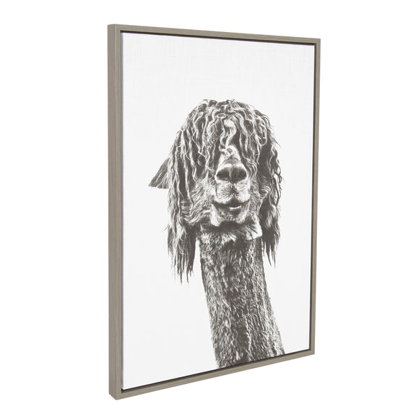 Kate & Laurel Sylvie Curly Hair Alpaca Framed Canvas By Simon Te Tai