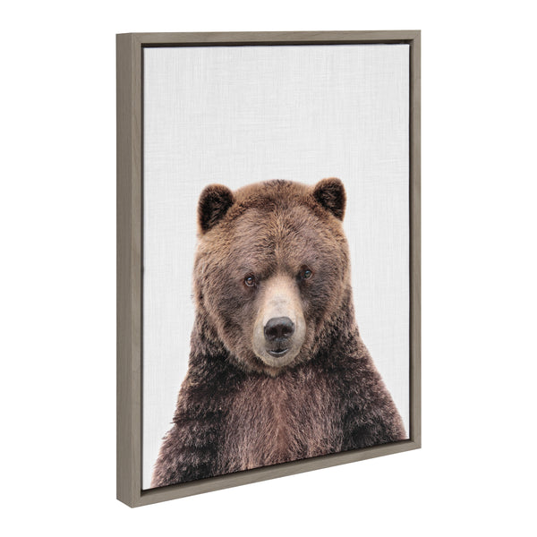 Kate & Laurel Sylvie Cute Bear Color Framed Canvas By Simon Te Of Tai Prints