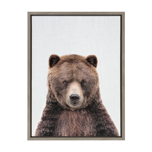 Kate & Laurel Sylvie Cute Bear Color Framed Canvas By Simon Te Of Tai Prints