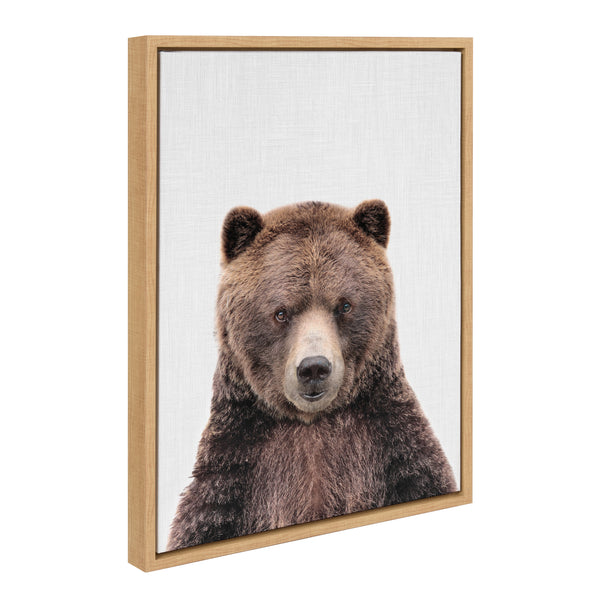 kate & laurel Sylvie Cute Bear Color Framed Canvas by Simon Te of Tai Prints