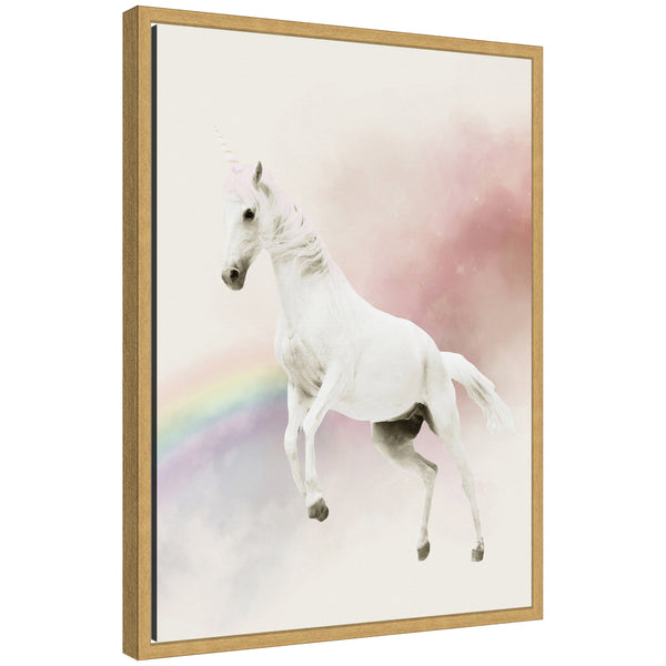 kate & laurel Sylvie Cute Unicorn Framed Canvas by July Art Prints