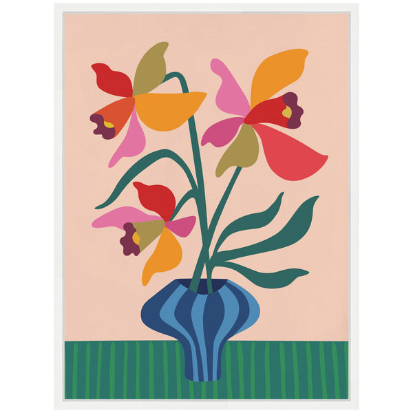 Kate & Laurel Sylvie Daffodils And Vase Framed Canvas By Rachel Lee