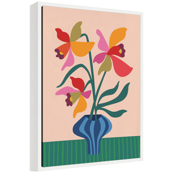 kate & laurel Sylvie Daffodils and Vase Framed Canvas by Rachel Lee