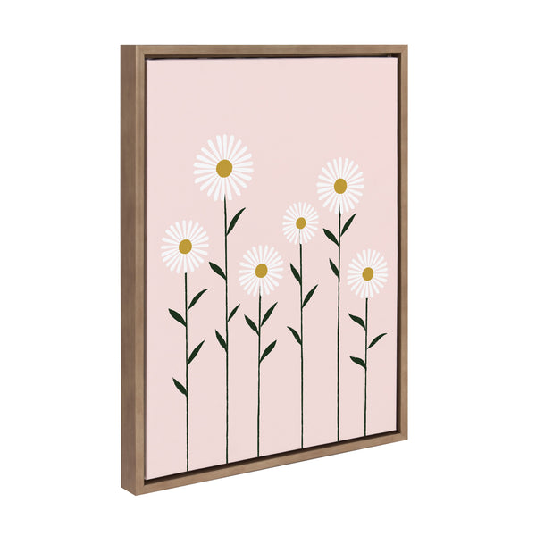 Kate & Laurel Sylvie Daisies Framed Canvas By Duchess Plum