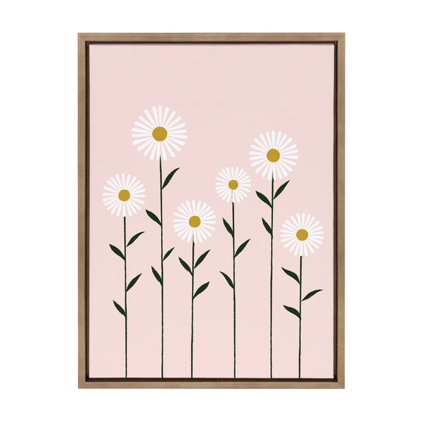 kate & laurel Sylvie Daisies Framed Canvas by Duchess Plum