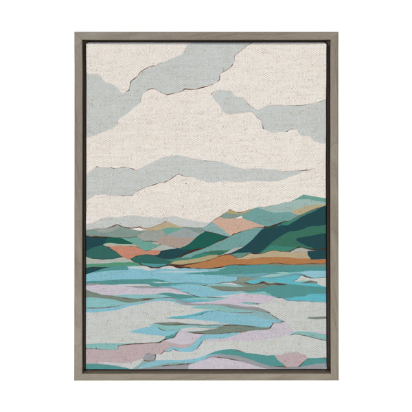 Kate & Laurel Sylvie Dal Lake Framed Canvas By Nikita Jariwala