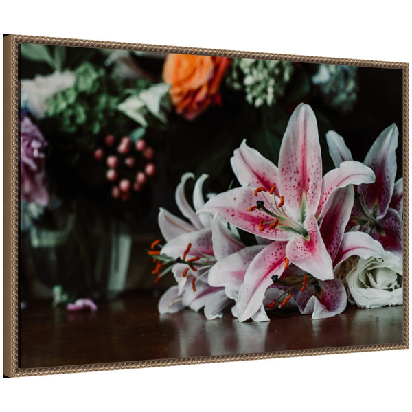 kate & laurel Sylvie Dark Lily Framed Canvas by Alicia Abla