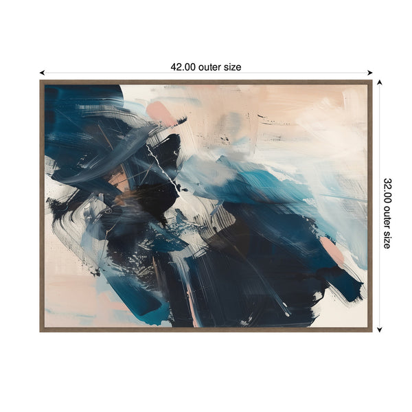 Kate & Laurel Sylvie Deep Blue Momentum II Framed Canvas By Amy Lighthall