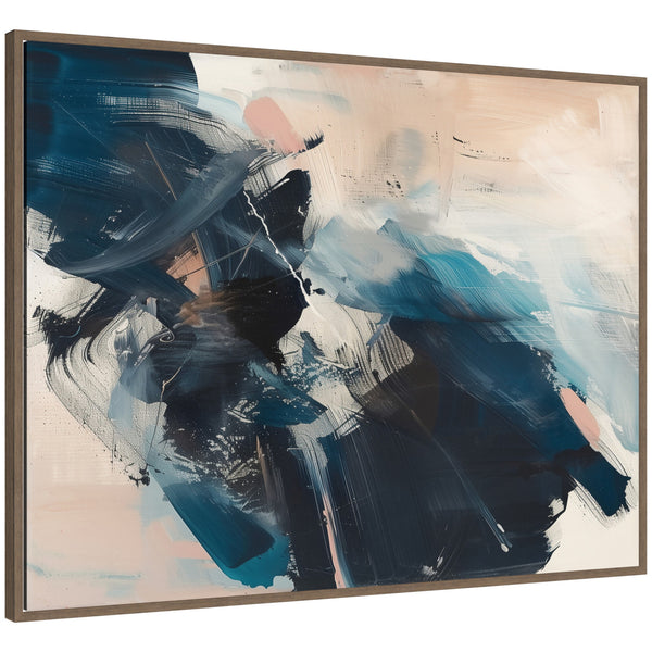 kate & laurel Sylvie Deep Blue Momentum II Framed Canvas by Amy Lighthall