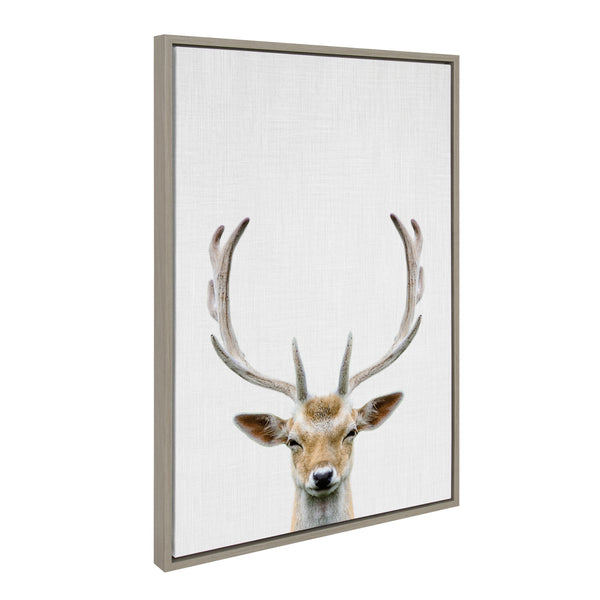 Kate & Laurel Sylvie Deer Color Framed Canvas By Simon Te Of Tai Prints