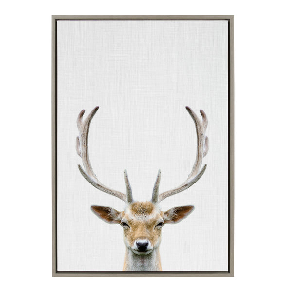 Kate & Laurel Sylvie Deer Color Framed Canvas By Simon Te Of Tai Prints