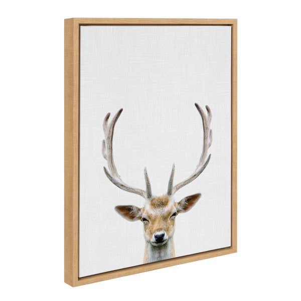 kate & laurel Sylvie Deer Color Framed Canvas by Simon Te of Tai Prints
